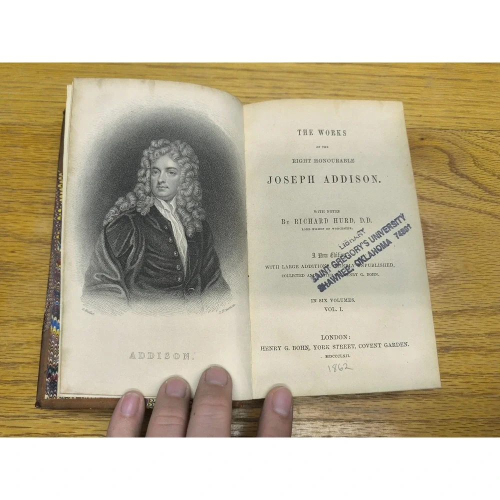 1862 The Works of The Right Honourable Joseph Addison Complete‎ Set Of 6